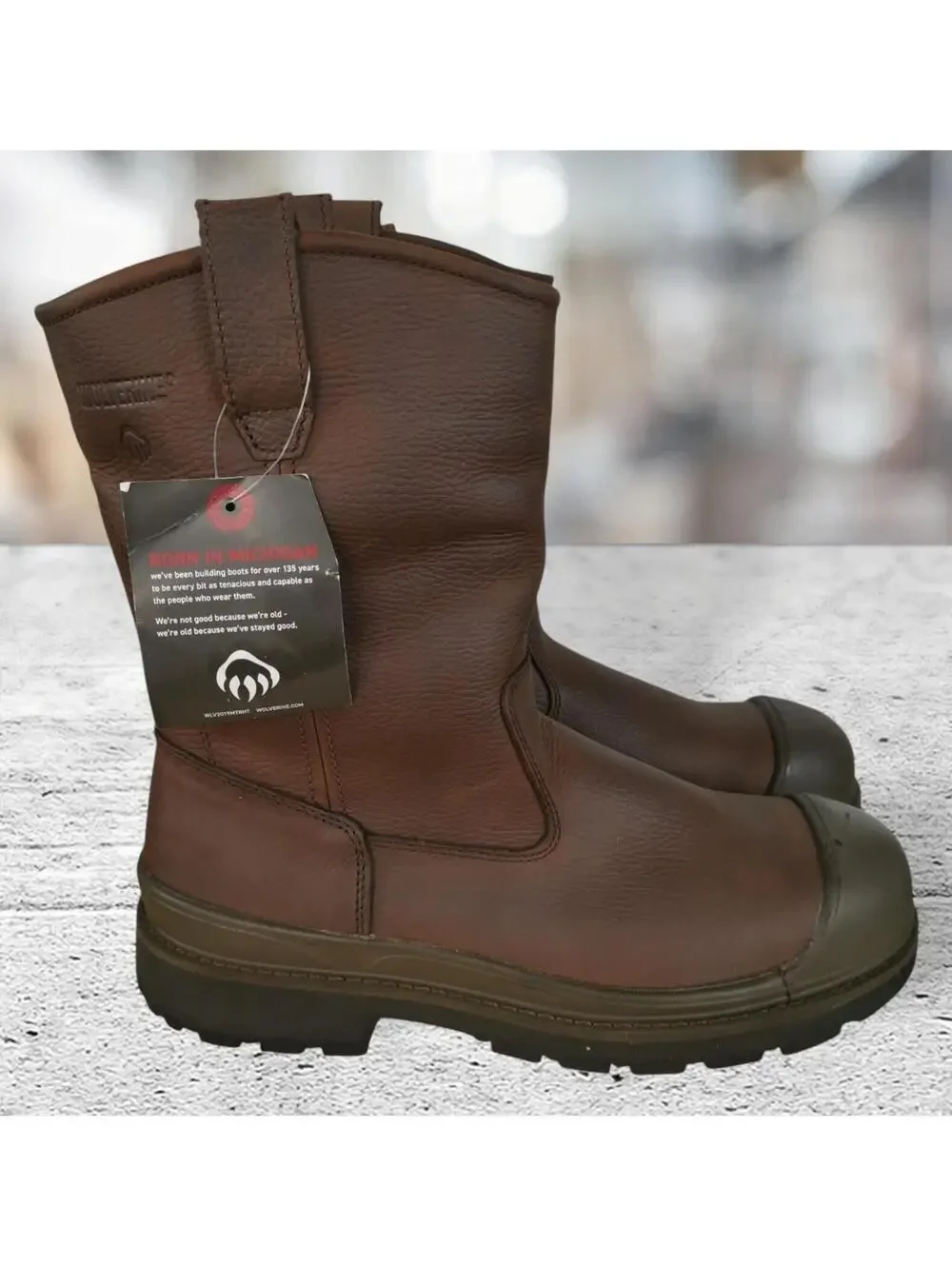WOLVERINE Men's Crawford WPF Steel Toe Safety Boots, Brown Leather, 13 M, W04664